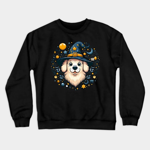 Funny Magician Dog Crewneck Sweatshirt by Diwa